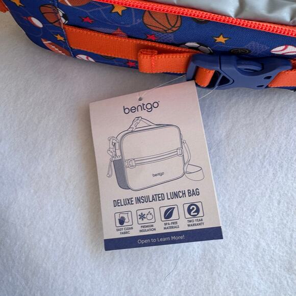 Bentgo Deluxe Insulated Lunch Bag Kids Sports Theme Blue BPA-Free NWT soccer - Picture 6 of 7